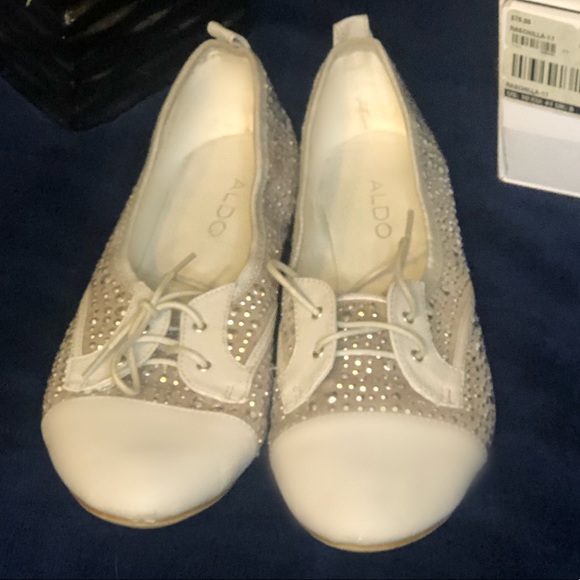 Aldo Silver Jeweled Raschilla Flats - Picture 3 of 3